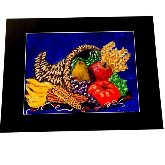 Original Acrylic Artwork Thanksgiving Cornucopia - Picture 1 of 12